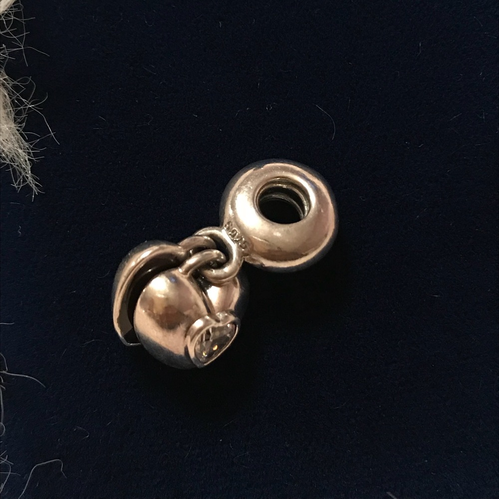 PANDORA You & Me Two Part Dangle Charm CZ Fuchsia - Picture 4 of 5